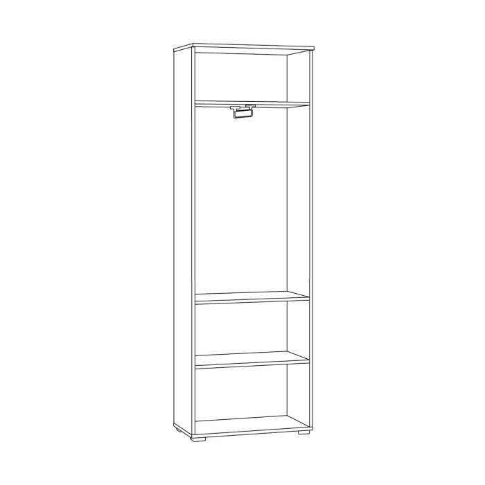 Для одежды, Шкаф для одежды Октава 13.338, серый графит, дуб золотой крафт