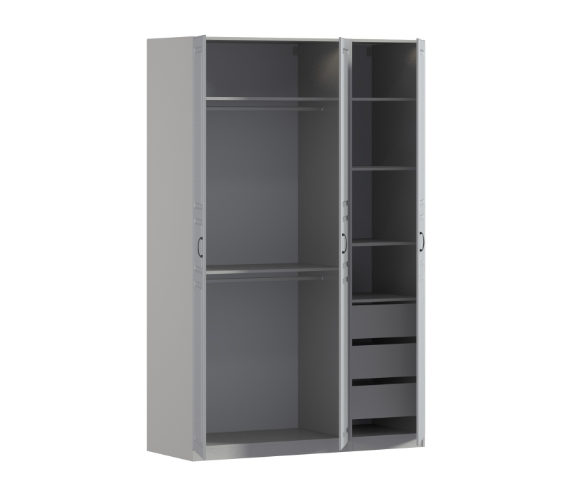 Для одежды, Шкаф трехдверный Макс 1500 мм, вариант №2 (ЛДСП/МДФ)