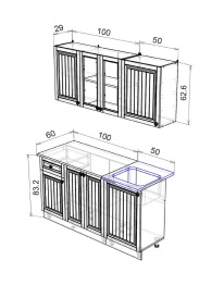 Кухонный гарнитур Хозяюшка Акация белая МДФ 1,5м