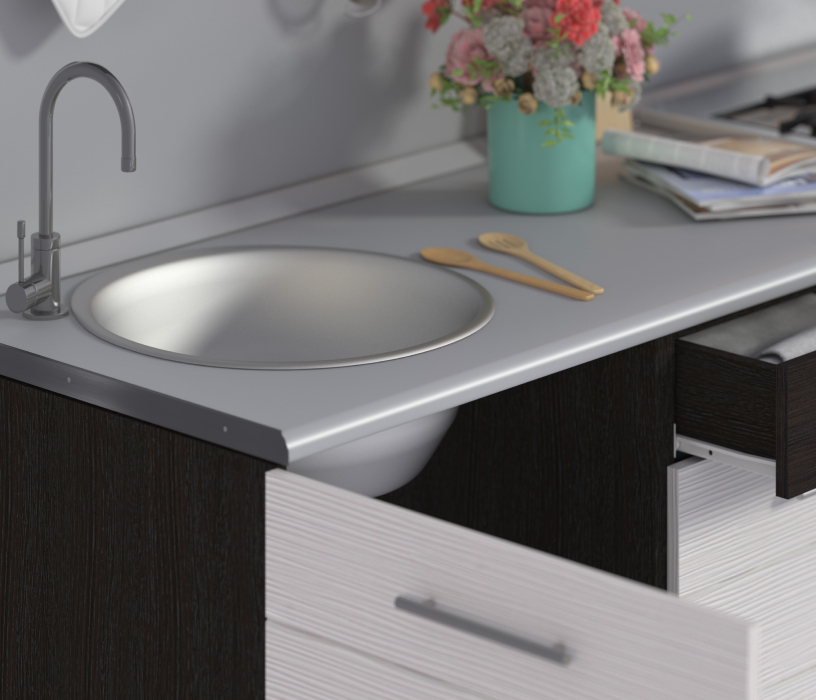 Кухонные гарнитуры, Кухонный гарнитур Милена Дуб Феррара/Онденс/Венге 2,4 м