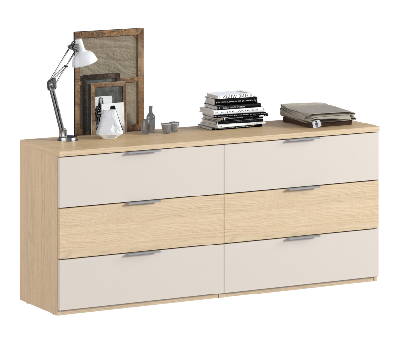 Комоды, Комод Афина СБ-3325 Дуб Винченца/Дуб Винченца,Кашемир серый