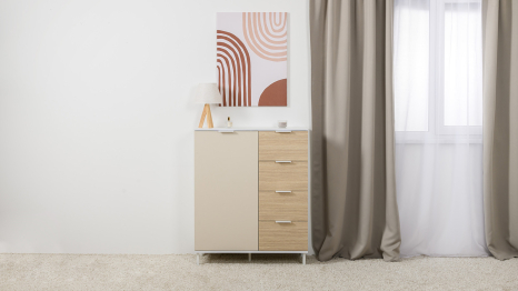 Комод Марвэл 16.234.01, белая шагрень, сатин, плэйн