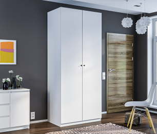 Шкаф 2х дверный МАКС 1 м Белый