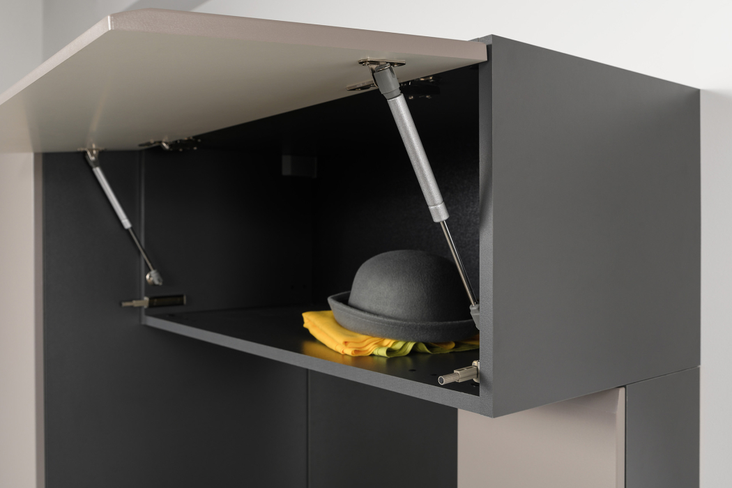 Шкафы распашные, Шкаф навесной Сидней 16.314.02, антрацит, веллюто капучино