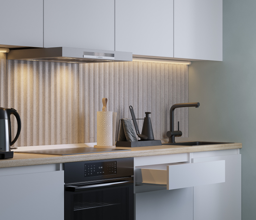 Кухонные гарнитуры, Кухонный гарнитур Леон прямой 240 см, белый