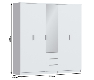 Шкаф 5-ти дверный Николь СБ-2594/1 Белый
