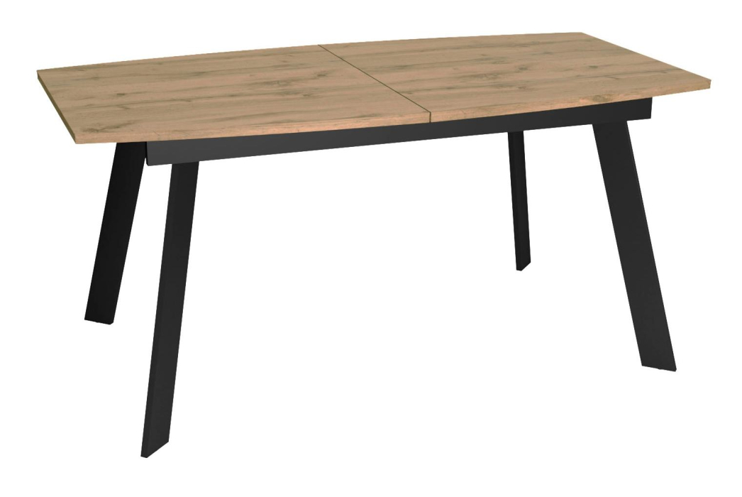 Обеденные столы, Стол XL160 дуб галифакс/черный/опоры черные
