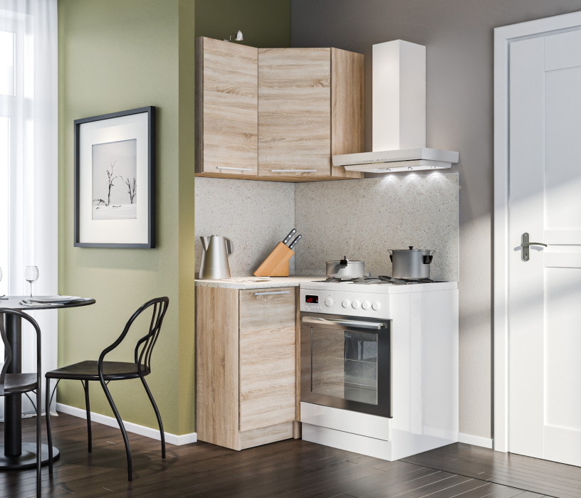 Кухонные гарнитуры, Кухня угловая Ангелина Классик Дуб Сонома 98 см