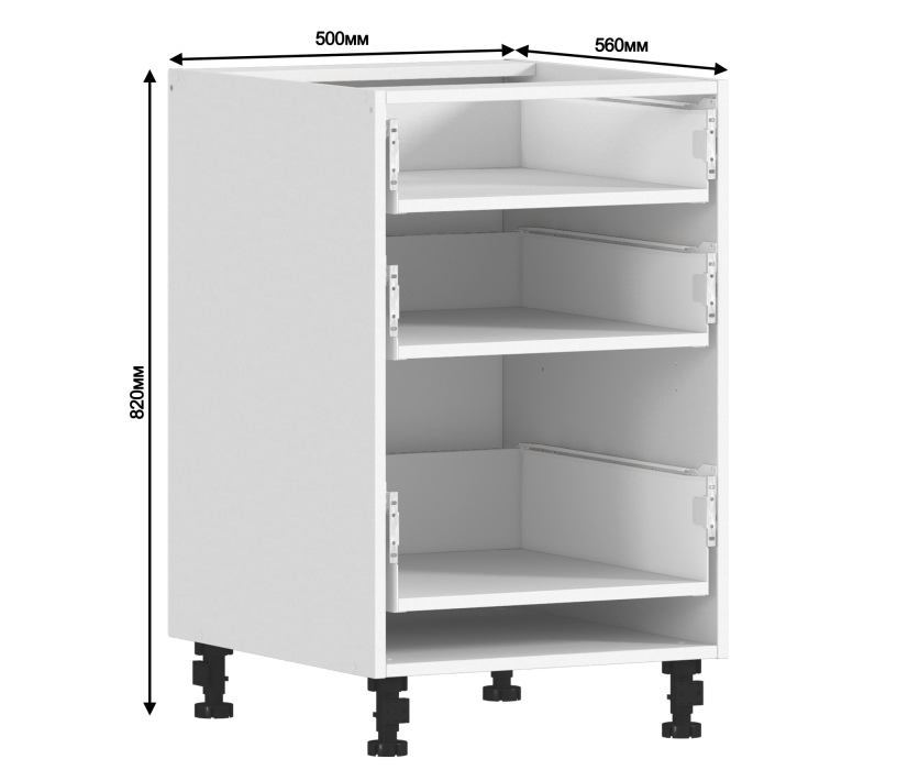 Корпус, Регина корпус для стола 3 ящ 50х82 см