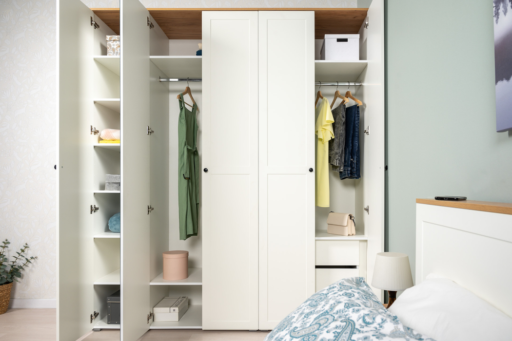 Для одежды, Шкаф для одежды Остин 13.336.02, белая шагрень, дуб золотой крафт