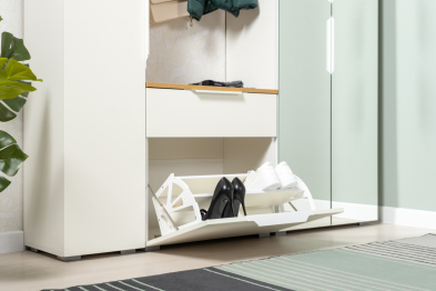 Шкаф для одежды Октава 13.338, белая шагрень, дуб золотой крафт