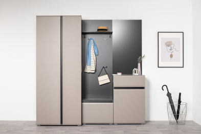 Тумба для обуви Сидней 16.129, антрацит, веллюто капучино