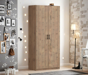 Шкаф двухдверный Макс 1000 мм, вариант №2 (ЛДСП, корпус дуб вотан)