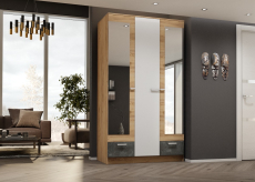 Для одежды, Распашной шкаф Адель 1,2м дуб вотан-белый гладкий