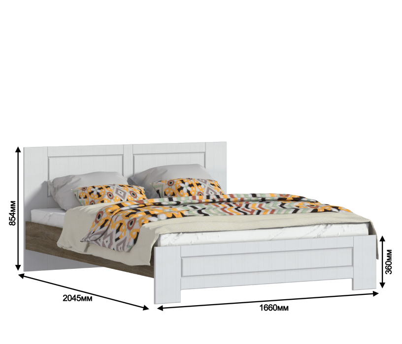 Белые, Кровать 1600 Илона (Прованс) СБ-2673/1