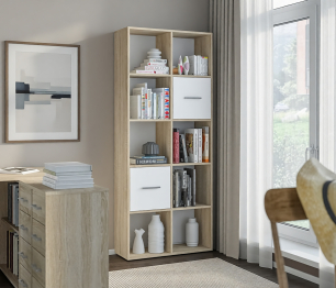 Стеллаж Мамбо СБ-3215 Дуб Сонома/Белый