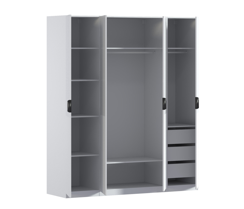 Для одежды, Шкаф четырехдверный Макс 2000 мм, вариант №4 (ЛДСП/МДФ)