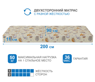 Столлайн / Матрас Здоровый сон-Мишутка 900х2000