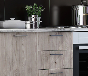 Кухня Астра 2,0 м Графит софт/Дуб галиано МДФ