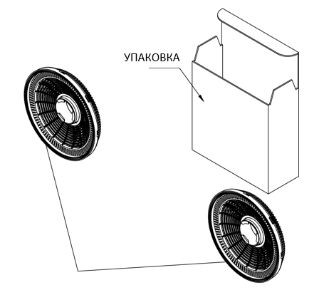 Аксессуары для вытяжек, Угольный фильтр KFCR 139
