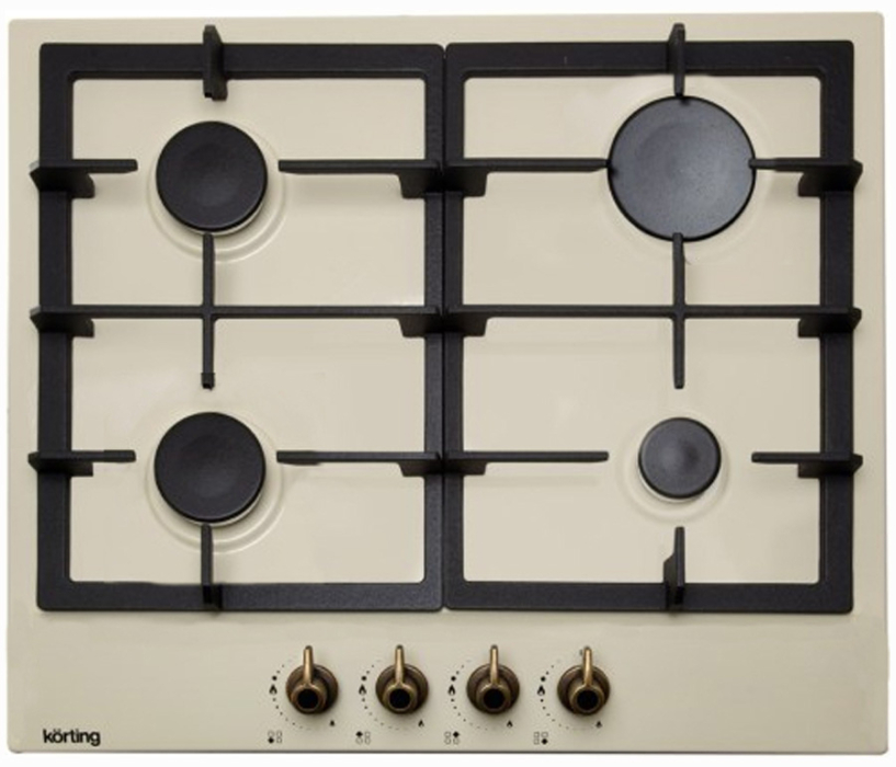 Встраиваемые варочные панели, Варочная поверхность газовая Ретро Korting HG 660 CRB