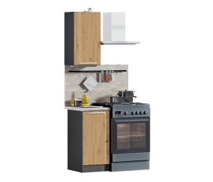 Кухонный гарнитур Ангелина-40 Диамант серый/Дуб дикий
