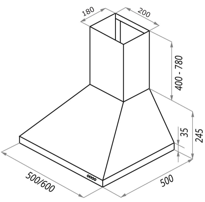 Вытяжки, Вытяжка MAUNFELD CORSA LIGHT 50 (C) нержавейка
