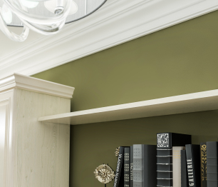 Полка Гранд / Ливерпуль СБ-3518 Дуб Приморский Белый/МДФ Классика Светлый