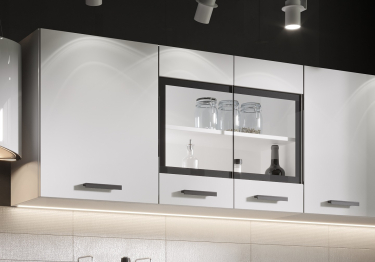 Кухня Хозяюшка 2,0 м Белый гладкий/Дуб вотан ЛДСП