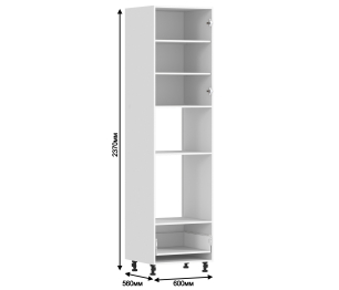 Регина корпус для пенала под духовой шкаф 1 ящ 1 дв 60х237 см