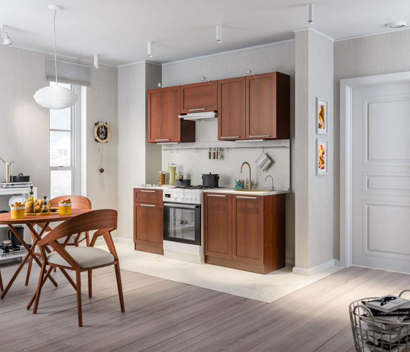 Ангелина Квадро, Кухонный гарнитур Ангелина Комфорт Орех Итальянский 2 м