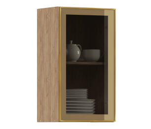 Навесной шкаф Регина РП-40 (Дуб Вотан/Витрина Золото)