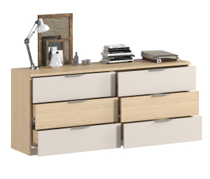 Комод Афина СБ-3325 Дуб Винченца/Дуб Винченца,Кашемир серый