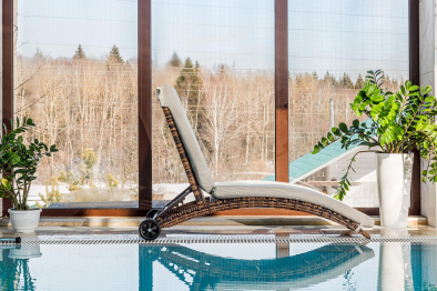 Шезлонг AGATA коричневый с матрасом