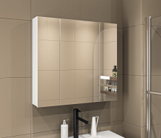 Шкафы с зеркалом, Шкаф 3х дверный с зеркалом Люкс СБ-3153 Белый