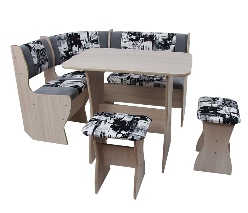 Кухонные уголки, Угловая скамья СИТИ ясень шимо 1 категория